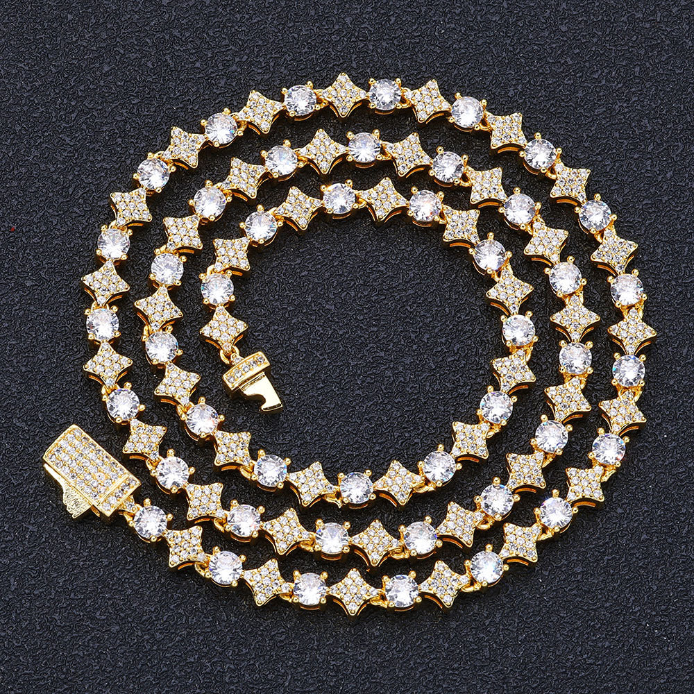 6mm Iced Out Star Tennis Chain and Bracelet Set