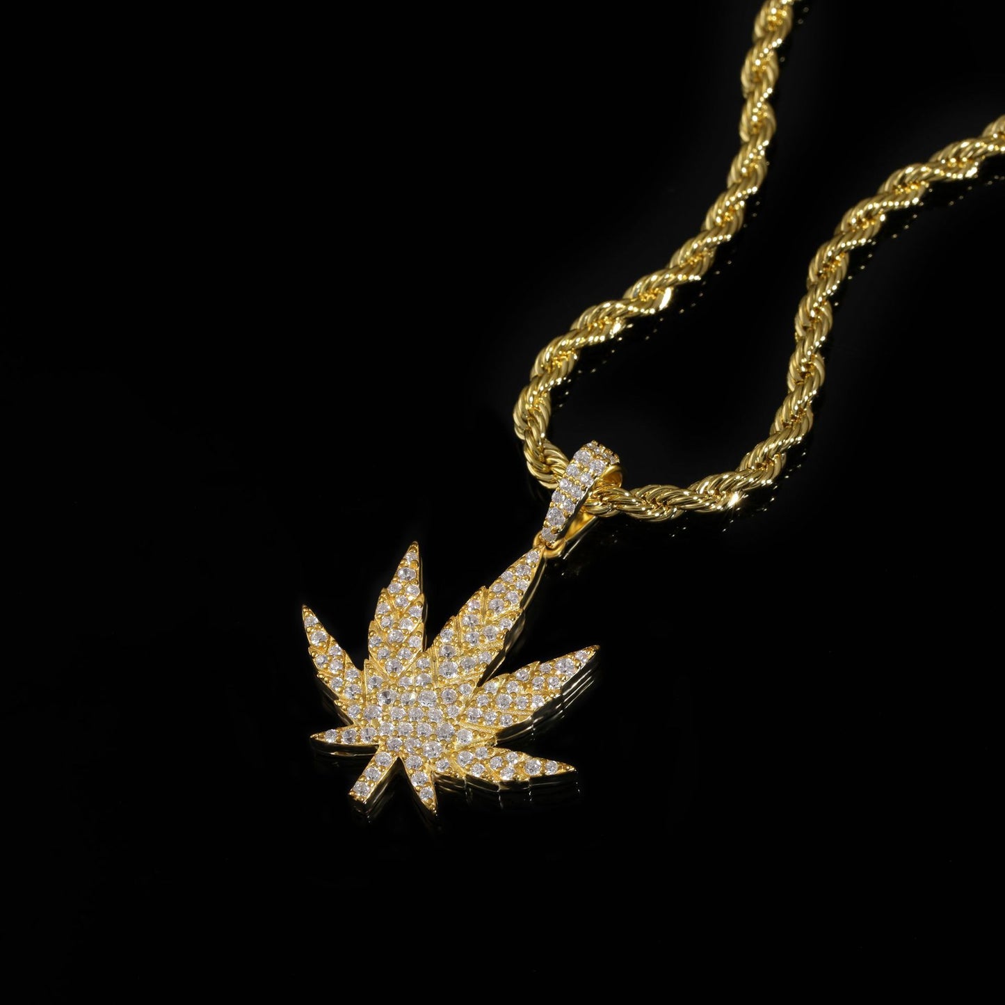 Iced Out Maple Leaf Pendant