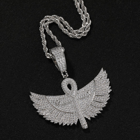 Iced Out Wings Ankh Pendant
