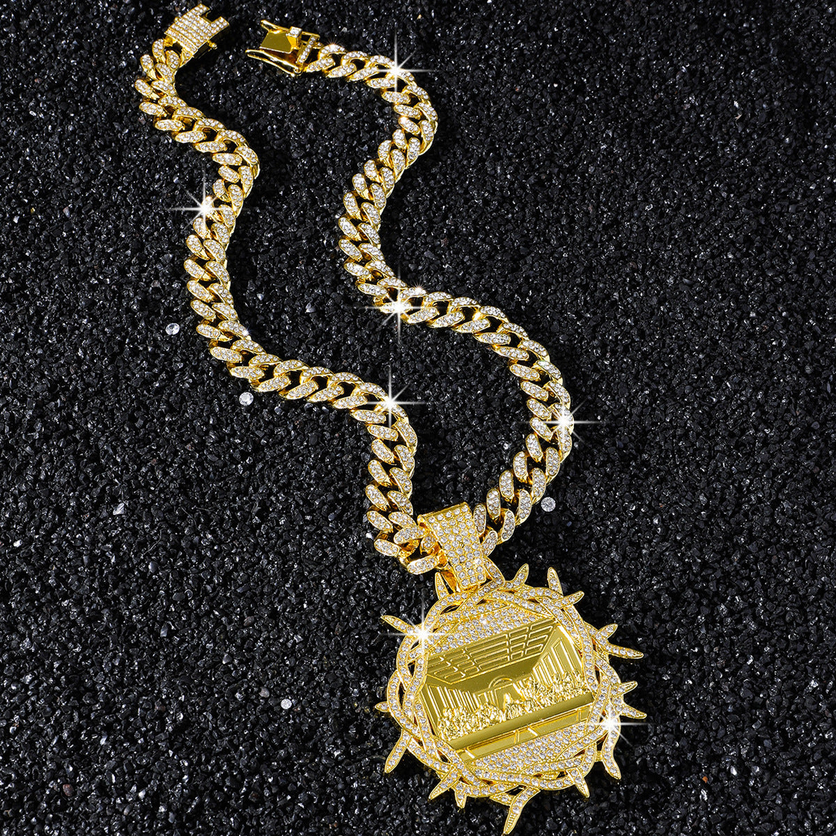 Iced Crown of Thorns Last Supper Pendant