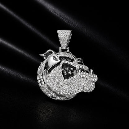 Iced Out Bulldog Head Pendant