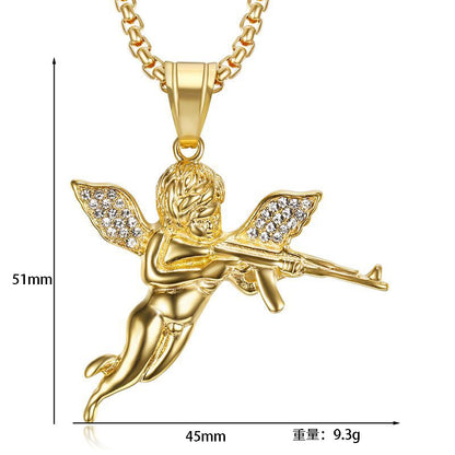 Angel Baby Pendant White Gold Yellow Gold Plated Brass