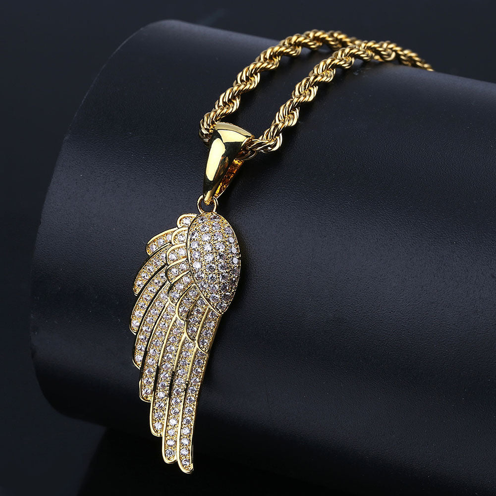 Iced Angle Wings Pendant