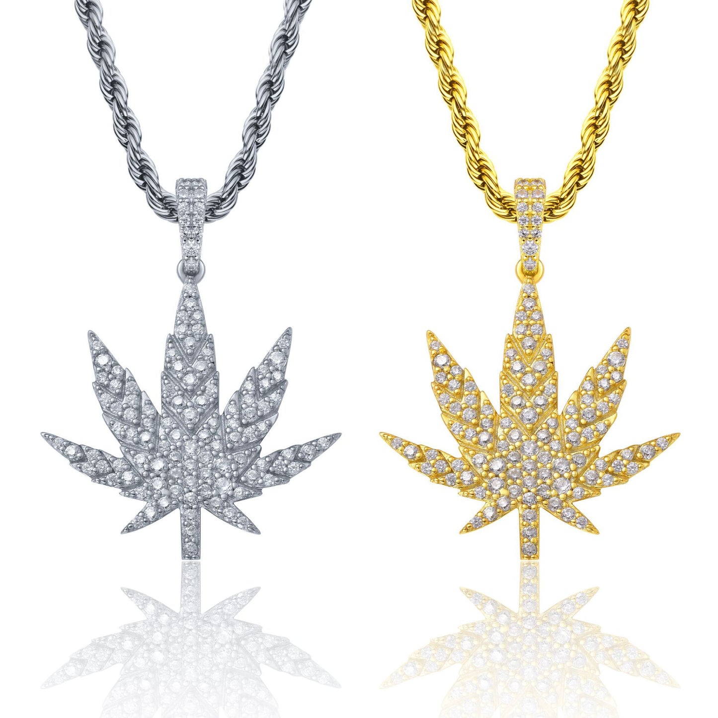 Iced Out Maple Leaf Pendant