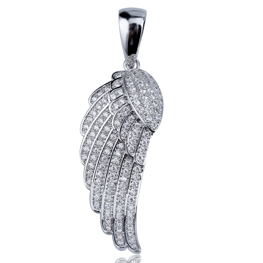Iced Angle Wings Pendant