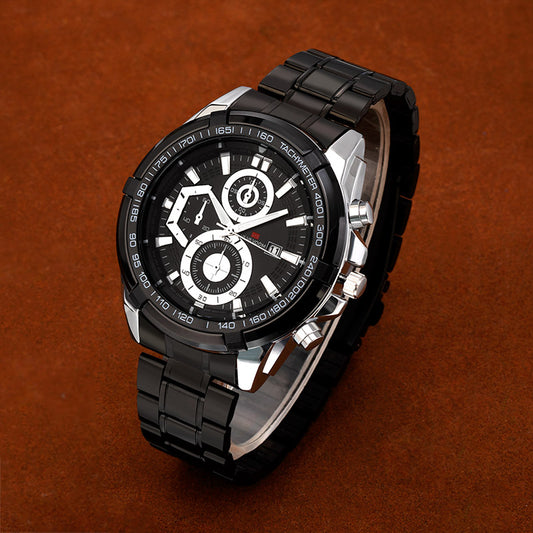 47mm Stainless Steel Quartz Watch In Black Gold