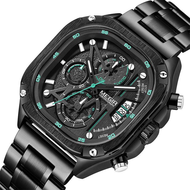 Multifunctional Waterproof Luminous Square Quartz Watch