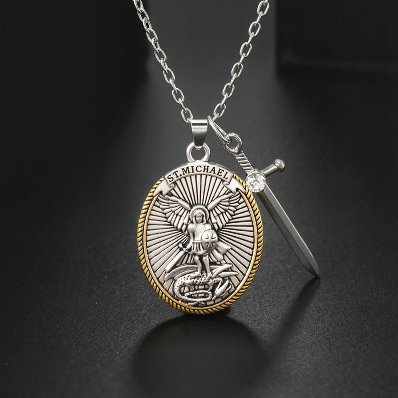Shield and Sword Protection Pendant
