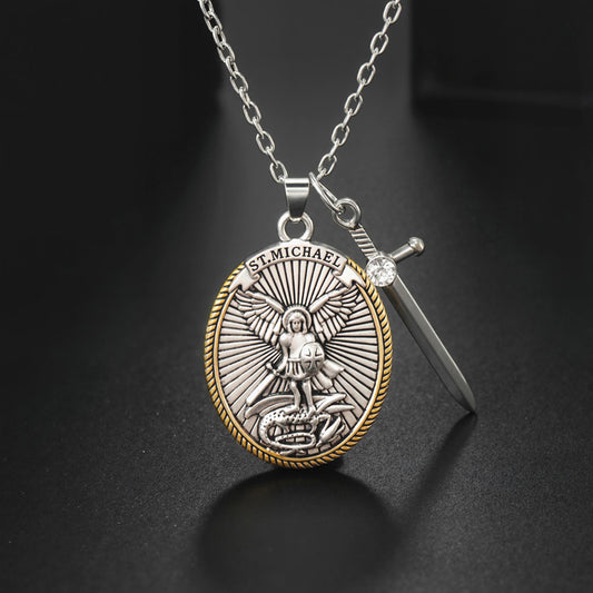 Shield and Sword Protection Pendant