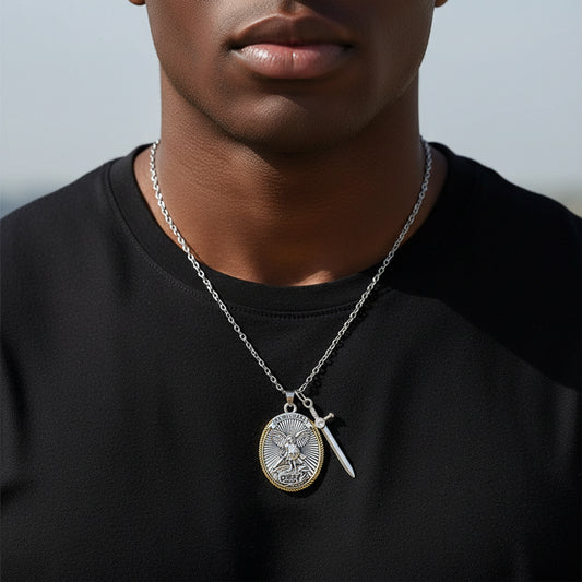 Shield and Sword Protection Pendant