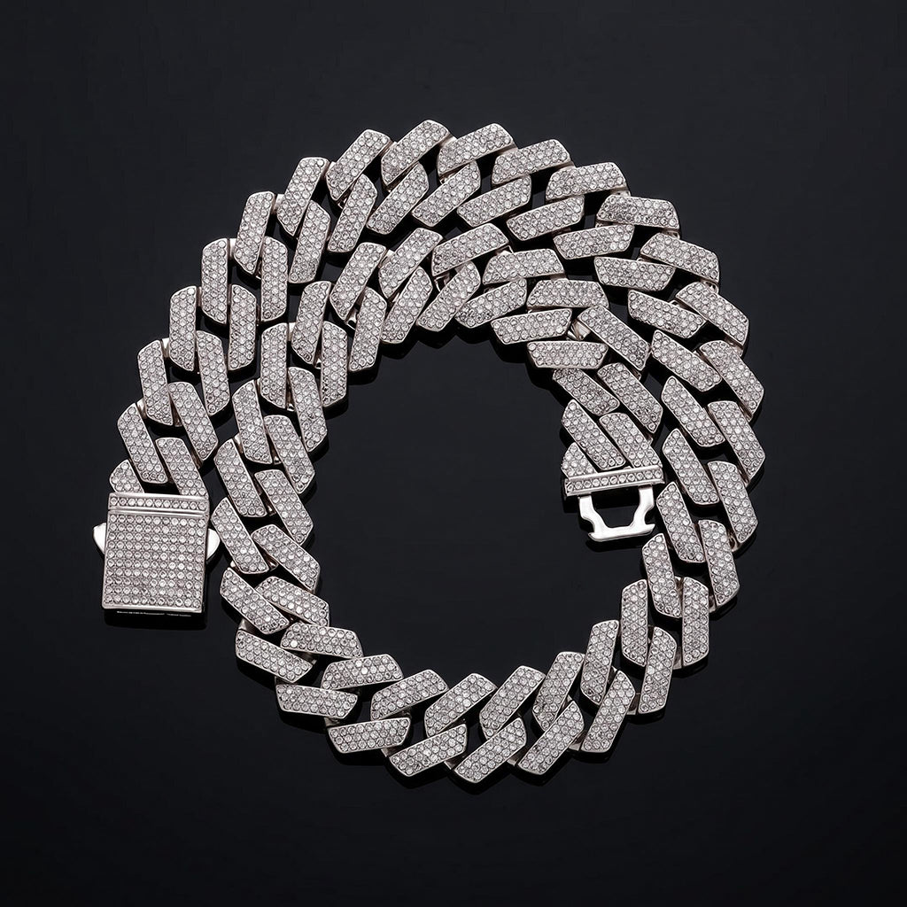20mm Iced Out Miami Cuban Chain and Bracelet Set